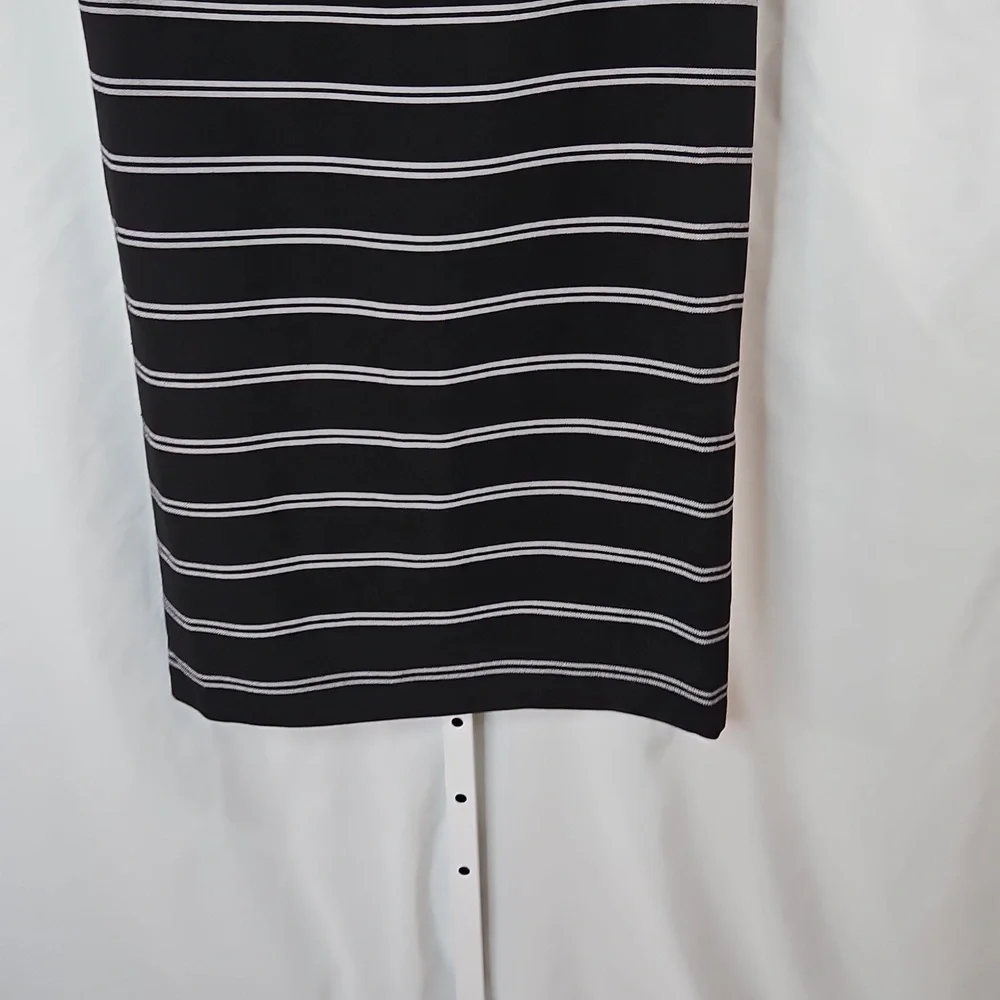 Ann Taylor Loft Black & White Striped Ruffle Sleeve Shift Dress Size 14 - Picture 6 of 7